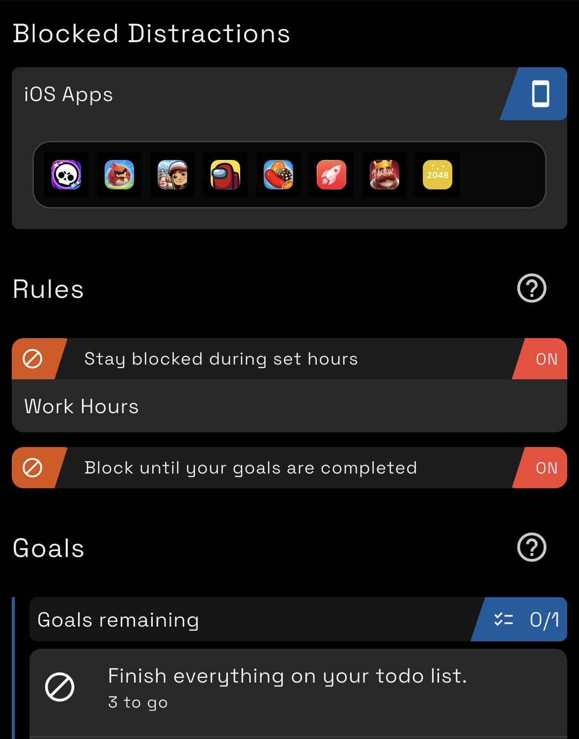 Block games until you finish your todo list