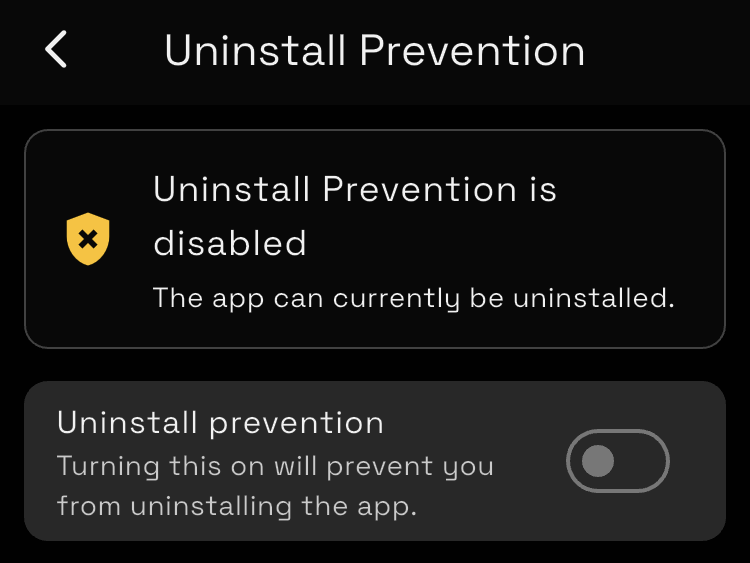 Uninstall prevention